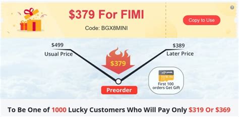 fimi  mini deal   discount coupon  quadcopter