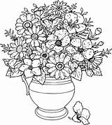 Vase Flower Coloring Beautiful Pages Printable Color Flowers Getcolorings Coloringsky Vas sketch template