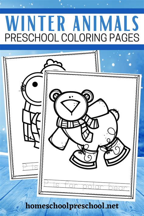 printable winter animals coloring pages  preschool