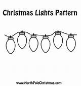 Christmas Lights Light Pattern String Coloring Drawing Templates Printable Print Template Bulb Patterns Printables Sheet Pages Clipart Applique Northpolechristmas Outline sketch template