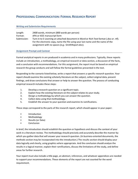 research report template