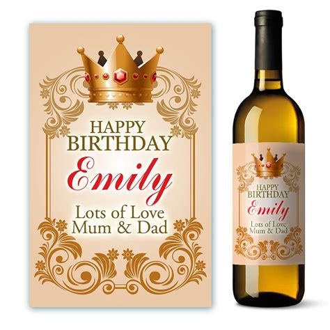 personalised happy birthday wine label perfect   age