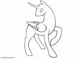 Alicorn Stallion sketch template