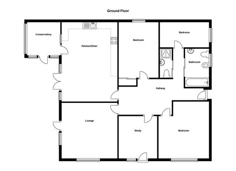 floor plan   bedroom bungalow floorplansclick