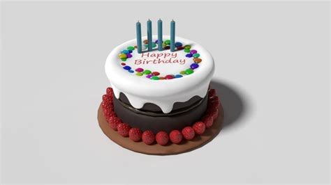 3d Blender Birthday Cake Cgtrader