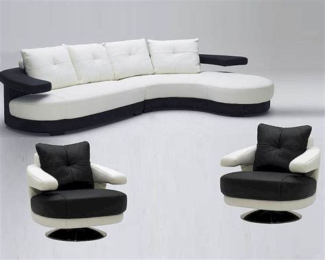 black  white ultra modern full leather sectional sofa set