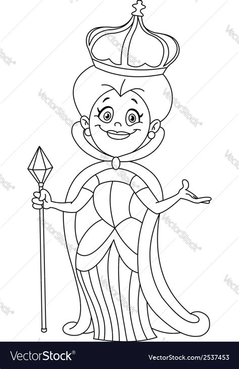 outlined queen royalty  vector image vectorstock