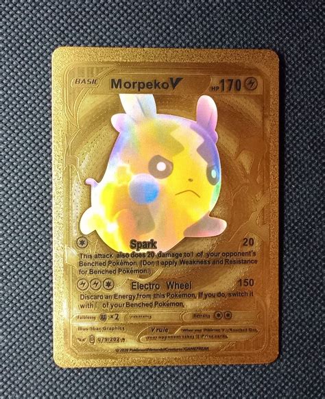 mavin pokemon morpeko  pokemon gold foil card fan art hp