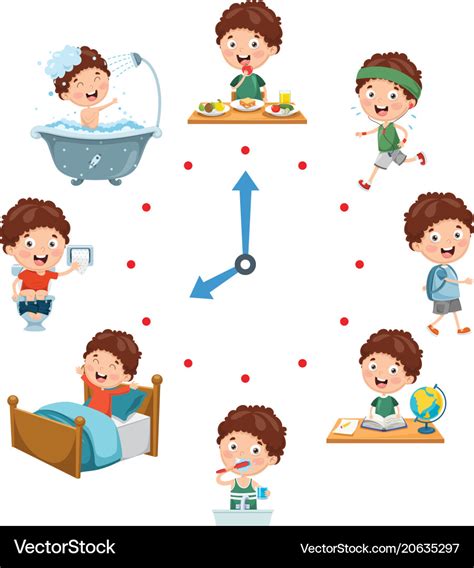 kids daily routine activities royalty  vector image