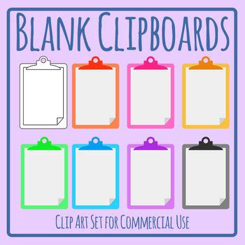 blank clipboard template clip art set  commercial   hidesys