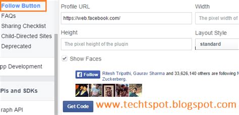 Add Facebook Follow Button On Blogger Posts
