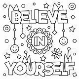 Coloring Pages Believe Yourself Color Sheets Colouring Quotes Vector Illustration Quote Kids Book Adult Printable 123rf Choose Board Sold sketch template