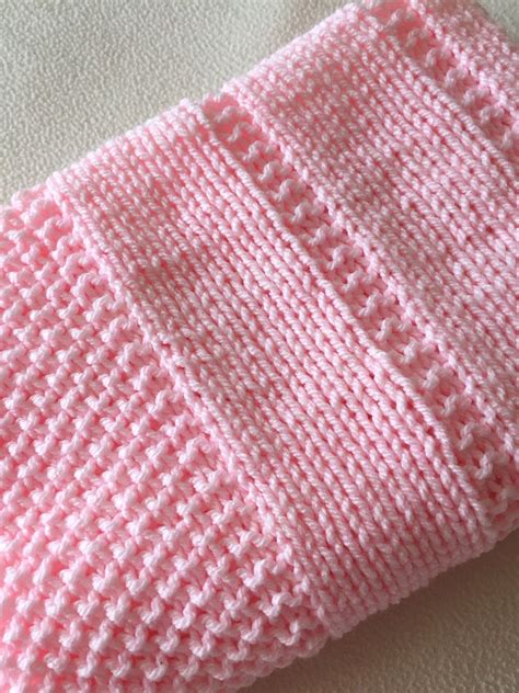 knitting pattern easy baby blanket reversible design etsy