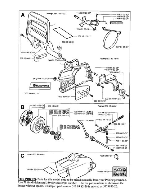 husqvarna chainsaws parts diagrams