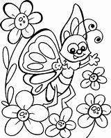 Coloring Butterfly Pages Kids Flower Cartoon Cute Butterflies Color Flowers Colouring Printable Happy Truest Chats Friends Getdrawings Print Choose Board sketch template