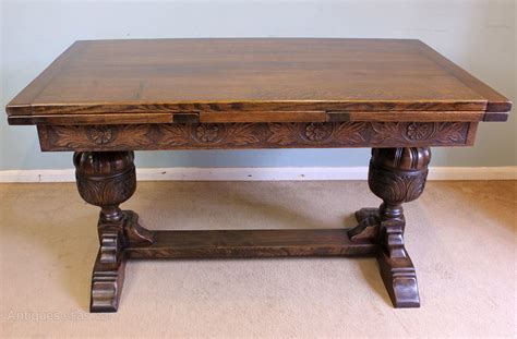 oak refectory draw leaf farmhouse dining table antiques