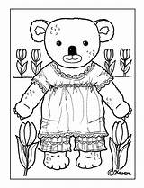 Postcards Dukke Doll Bear Colour Bamse Farvelægge Postkort Og Til Outs Karens Kravlenisser Colouring Cut Pages sketch template