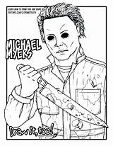 Coloring Myers Michael Jason Pages Halloween Voorhees Drawing Mask Printable Color Draw Scary Book Too Kids Vorhees Drawings Getdrawings Getcolorings sketch template
