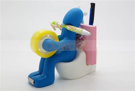 Cartoon Tape Dispenser Pen Memo Holder Clip Storage Desk Accessory