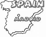 Madrid Coloring Map Spain Spanish Drawings Espagne Pages Spanien sketch template