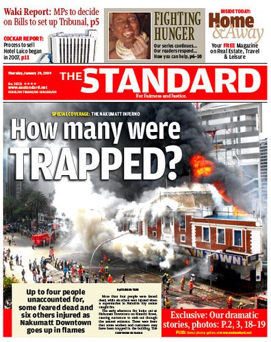 newspaper redesign tabloid standard front cover fire flickr
