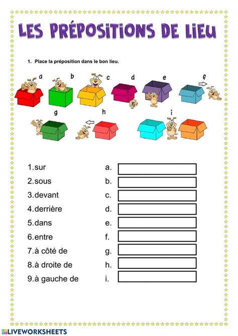 awesome spanish prepositions worksheet