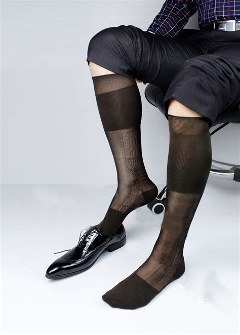male silk stockings overlapping curve nylon stockings mens silk sheer