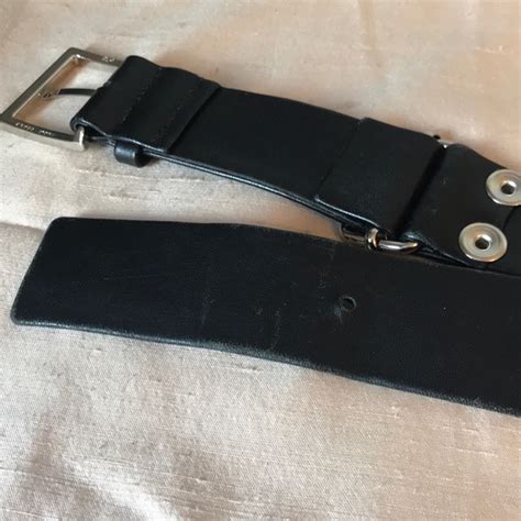 suzi roher accessories suzy roher black leather snap biker belt