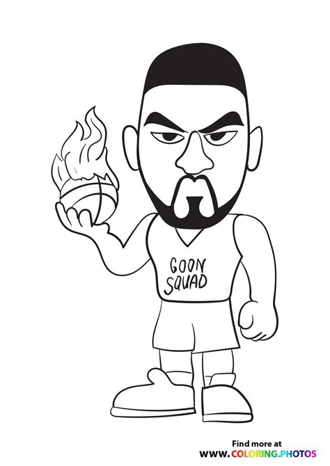 wet fire goon squad space jam   legacy coloring pages  kids