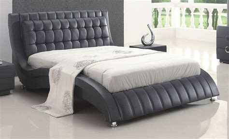 tufted black or white leather modern platform bed on chrome legs modern platform bed cheap