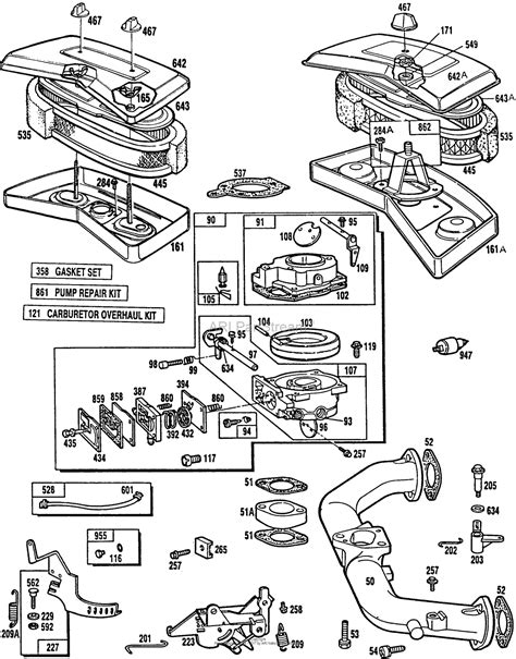 briggs  stratton    parts diagram  carburetor assemblies ac