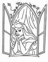 Coloring Window Disney Princess Aurora Sleeping Beauty Open Her Color Drawing Getdrawings sketch template