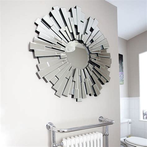 All Glass Round Contemporary Mirror By Decorative Mirrors Online