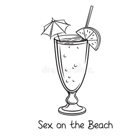 Sex On The Beach Tropical Cocktail Stock Vector Illustration Of