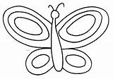 Coloring Pages Basic Clipart Simple Butterfly sketch template