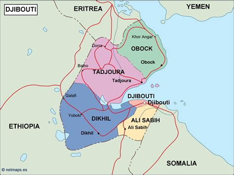Djibouti Political Map Vector Eps Maps Eps Illustrator