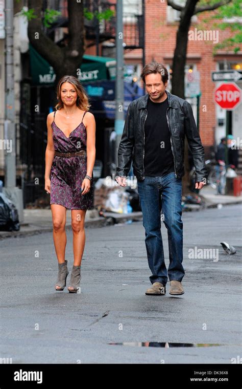 david duchovny and natalie zea seen on set of californication in