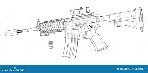 machine gun  illustration stock illustration illustration  metal rifle