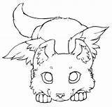 Winged Kitsune Lineart Wolves Puppy Getcolorings sketch template