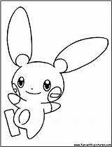 Minun Coloring Pages Plusle Fun Printable Getcolorings Color Sketch Template sketch template