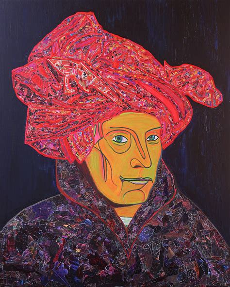 man   red turban homage  jan van eyck painting  dmytro kurovskiy
