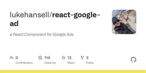 github lukehansellreact google ad  react component  google ads