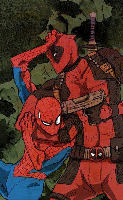 spider man and deadpool notice how spidey looks aggravated not actually scared yup no spidey
