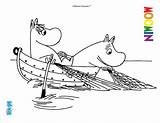 Moomin Coloring Pages Boat Children Color Hellokids Moomins Cartoon Print Kids Mumin Online sketch template