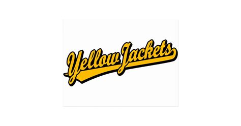 yellow jackets script logo  orange postcard zazzlecom