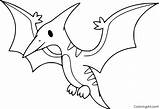 Pterodactyl Coloring Baby Pages Printable Cute sketch template