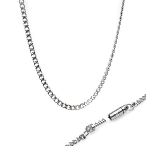 Stainless Steel Chain Necklace With Combination Lock