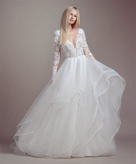 Lace Bodice Long Sleeve Ball Gown Wedding Dress