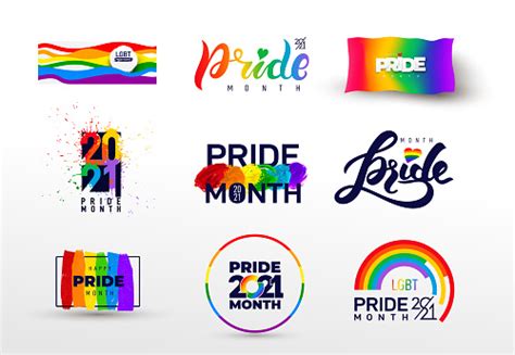 pride design logo icon set of lgbtq related symbol in rainbow colors