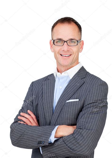 Attractive Mature Businessman Wearing Glasses — Stock